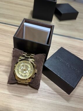 Michael Kors Oversized Gold Chronograph Watch